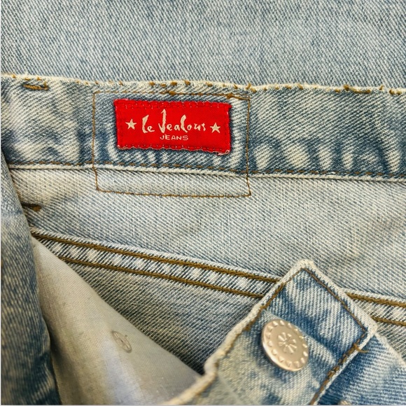 Vintage Le Jealous Beaded Floral Cut-Out Light Wash Jeans - Size W30 - Picture 2 of 16